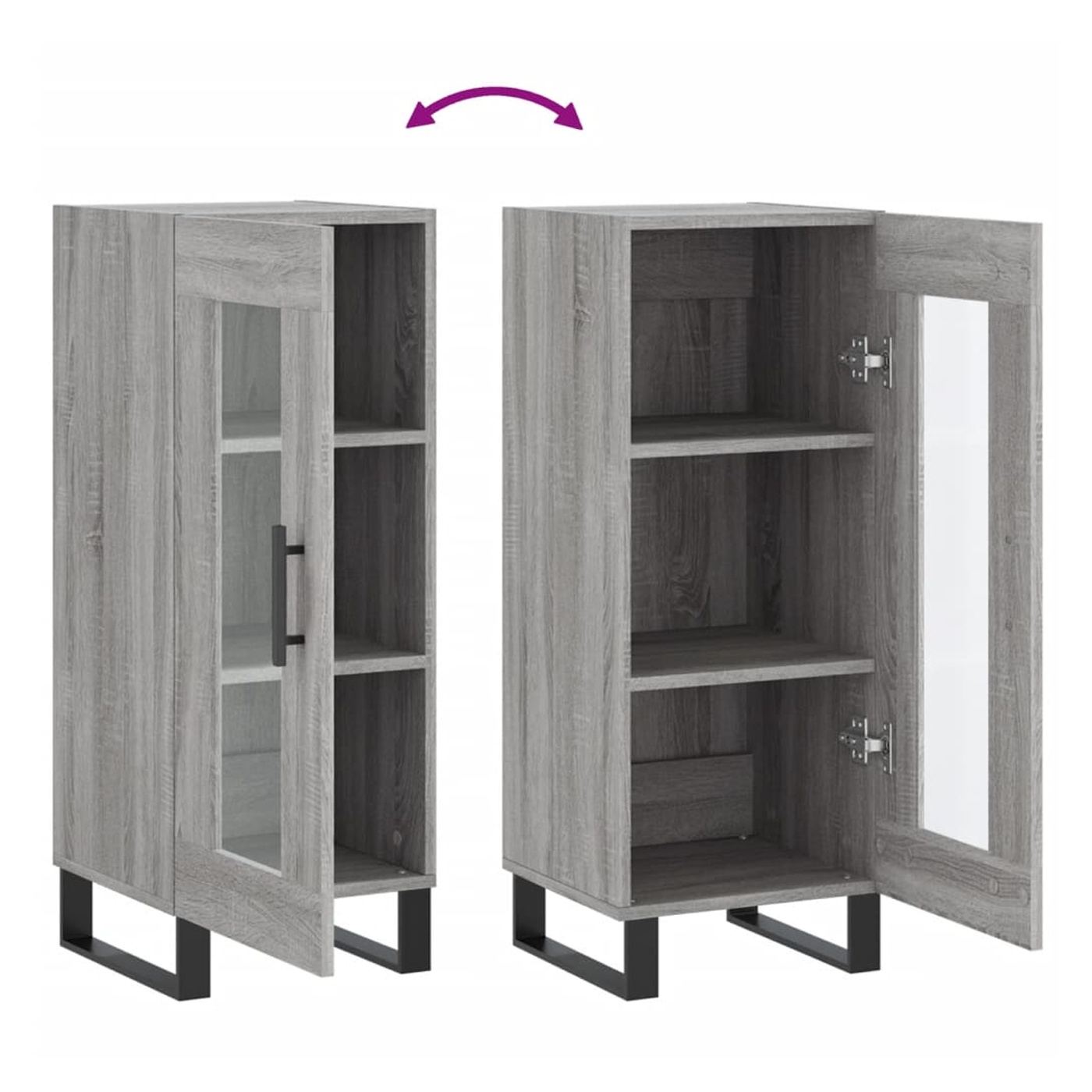 Ormarić, sonoma siva, 34,5x34x90 cm, kompozitno drvo - 9