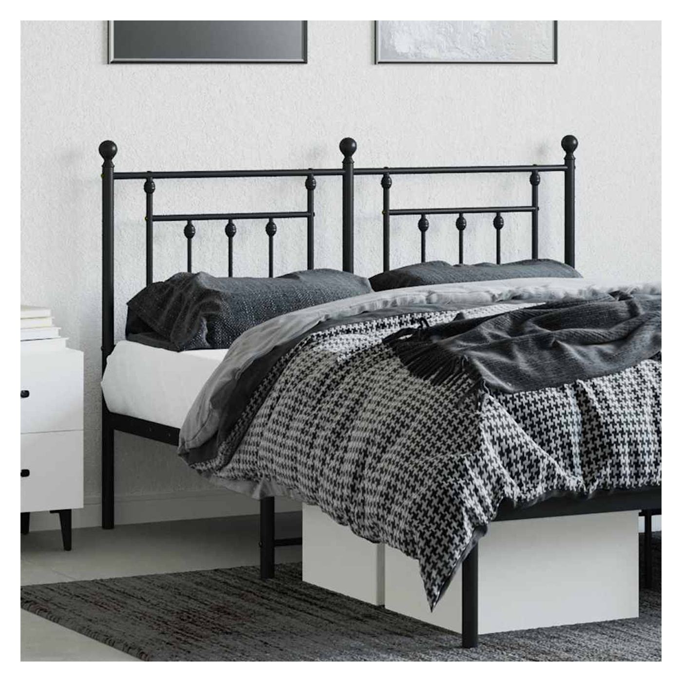 Okvir za krevet od metala, crni, 140 cm - 3