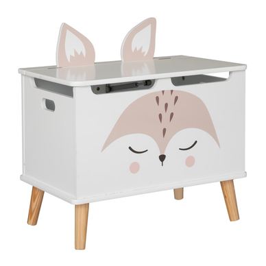 Lada depozitare Atmosphera for kids Renard, 53x33x55 cm, MDF cu picioare lemn, alb