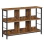 6-рафтова етажерка с метална рамка, 33x120x80 см, Индустриален стил, Рустик кафяво thumbnail 1