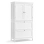 Шкаф за баня, MDF, с 2 чекмеджета и 2 врати, Регулируем рафт, 30x60x110см, Бял thumbnail 1