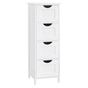Дървен шкаф за баня с 4 чекмеджета MDF, 30x30x82 см, Компактен дизайн, Бял thumbnail 1