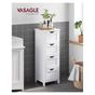 Дървен шкаф за баня с 4 чекмеджета MDF, 30x30x82 см, Компактен дизайн, Бял thumbnail 2