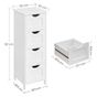 Дървен шкаф за баня с 4 чекмеджета MDF, 30x30x82 см, Компактен дизайн, Бял thumbnail 3