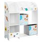 Детски органайзер за играчки и книги с 2 кутии за съхранение, MDF, 93x30x100 см, Многофункционален, Бял thumbnail 1