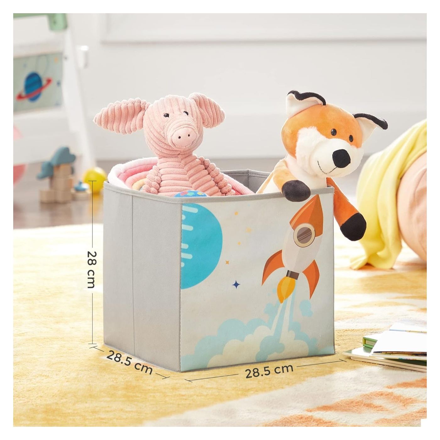 Детски органайзер за играчки и книги с 2 кутии за съхранение, MDF, 93x30x100 см, Многофункционален, Бял - 11