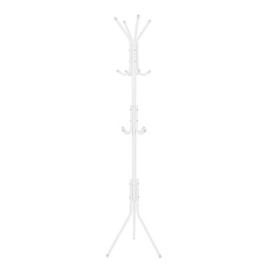 Cuier tip pom metalic 12 agatatori 177 cm, baza tripla, design elegant, alb