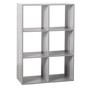 6-рафтов шкаф, ефективно съхранение, ПДЧ, 68x32x101 см, минималистичен дизайн, сив thumbnail 1