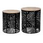 Комплект от 2 масички за кафе Atmosphera Akira, MDF желязо, 39x45 см и 35x40 см, елегантен дизайн, черни thumbnail 1