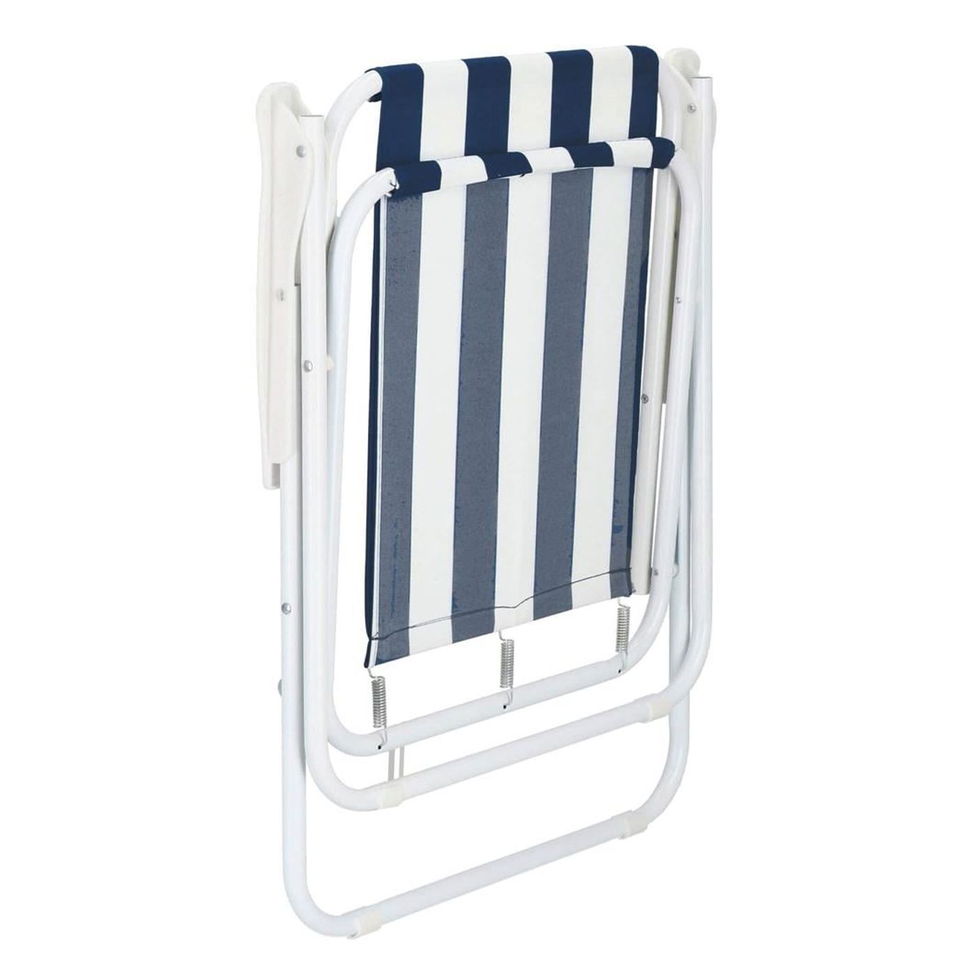 Плажен стол Sersimo GC050, сгъваем, 100 кг, 52x74 см, бяло-син - 7