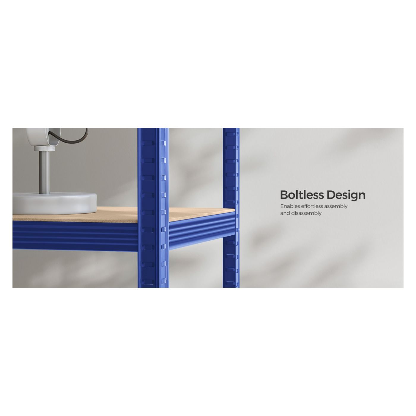 Метална етажерка с 5 MDF рафта, макс. 875 кг, 180x90x40 см, здрава, синя - 10