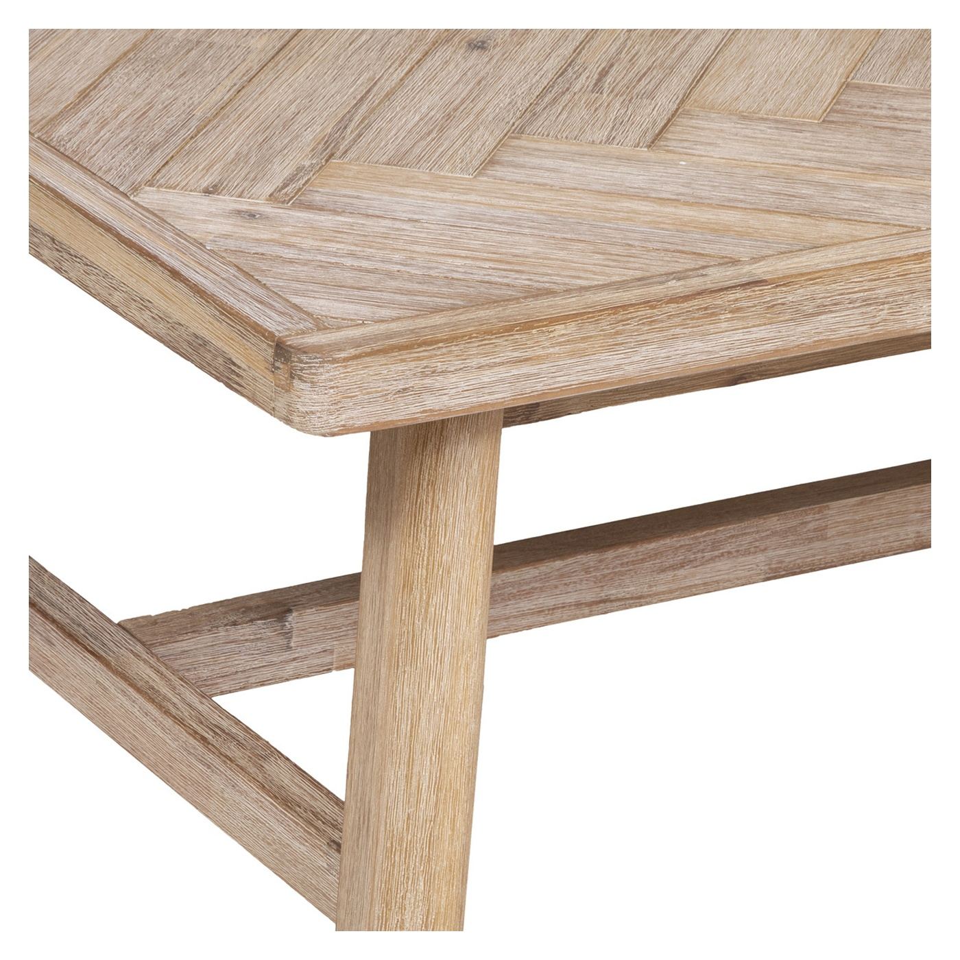 Atmosphera Aeris Масичка за кафе, Акациево дърво и MDF с шарка тип "рибена кост", 130x70x40 см, Натурален - 5