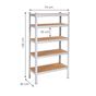 Модулна метална етажерка с 5 рафта от MDF и стомана, 205x120x45 см, макс. 1000 кг, сребриста thumbnail 2