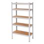 Модулна метална етажерка с 5 рафта от MDF и стомана, 205x120x45 см, макс. 1000 кг, сребриста thumbnail 4