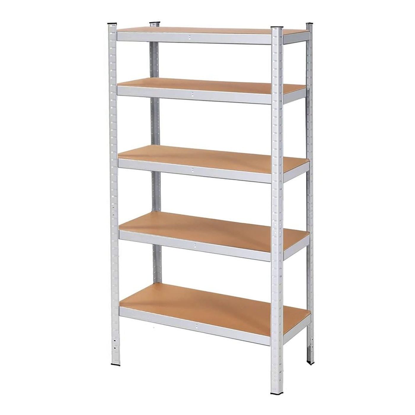 Модулна метална етажерка с 5 рафта от MDF и стомана, 205x120x45 см, макс. 1000 кг, сребриста - 4