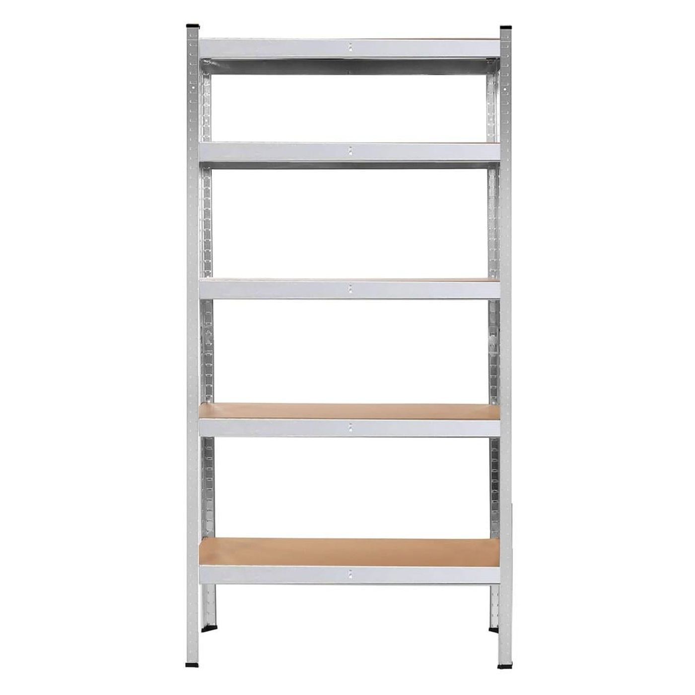 Модулна метална етажерка с 5 рафта от MDF и стомана, 205x120x45 см, макс. 1000 кг, сребриста - 12