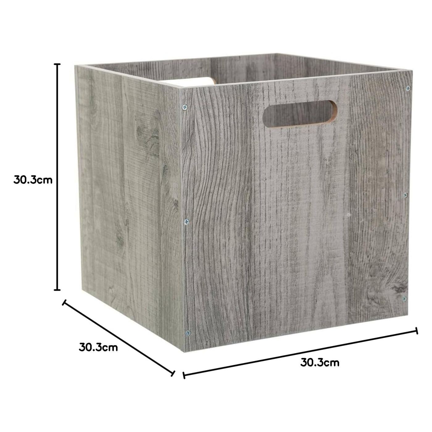 5Five MDF дървена кутия за съхранение, за рафт, 30x30x30 см, сива - 2