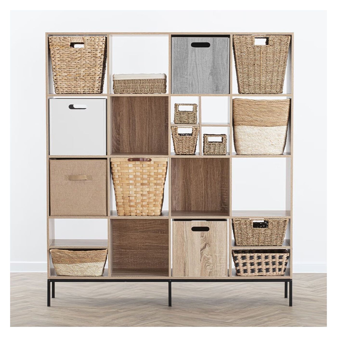5Five MDF дървена кутия за съхранение, за рафт, 30x30x30 см, сива - 3