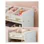 Рафт за играчки и книги с 9 подвижни текстилни кутии, MDF, Деца, 63x30x60 см, Безопасен дизайн, Бял thumbnail 4