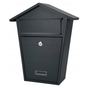 Метална пощенска кутия 38x32x11 см, поцинкована ламарина, с клапа и ключалка с 2 ключа, сива thumbnail 1
