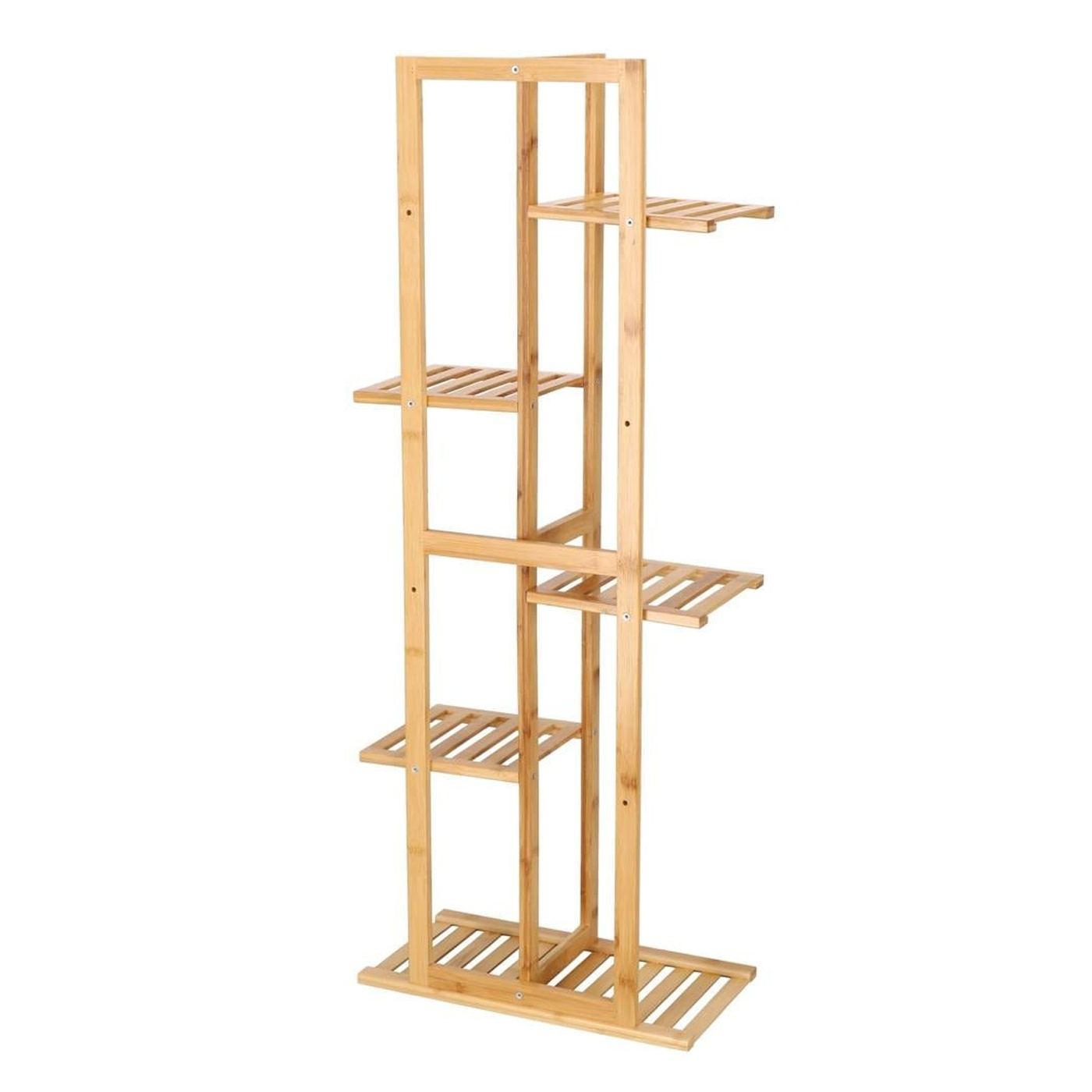 Дървена стойка за цветя с 6 рафта GA199, 102x40см - 4