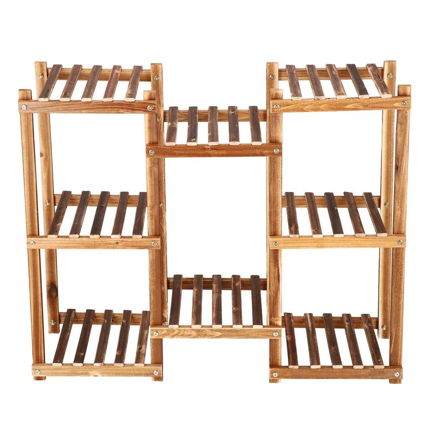 Дървена стойка за цветя с 8 рафта GA198, 85x70см - 2