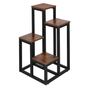 Метална стойка за цветя с 4 рафта, компактна, дървесни рафтове, 34x34x68 см, крачета против плъзгане, кафява thumbnail 1