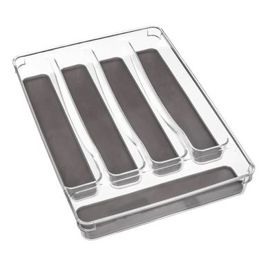 Tava organizare tacâmuri 5Five Tidy Smart cu 5 compartimente, 23x33x5 cm, gri