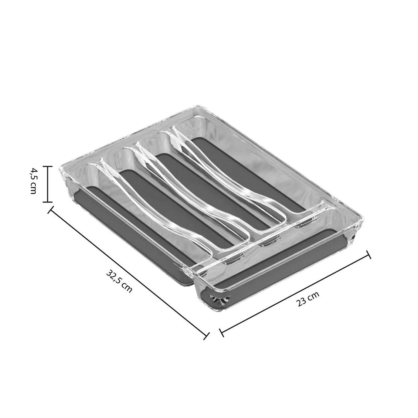 5Five Tidy Smart Органайзер за прибори с 5 отделения, 23x33x5 см, Сив - 2