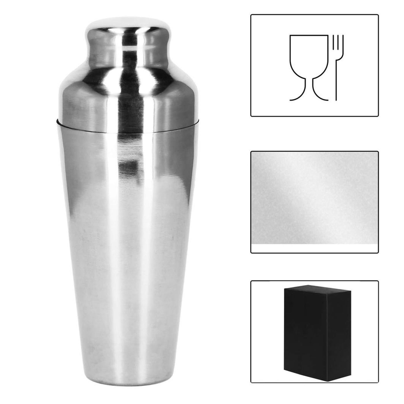 Комплект шейкър за коктейли Barman 550 мл Неръждаема стомана, 8 части, Френски шейкър, Сребрист - 21