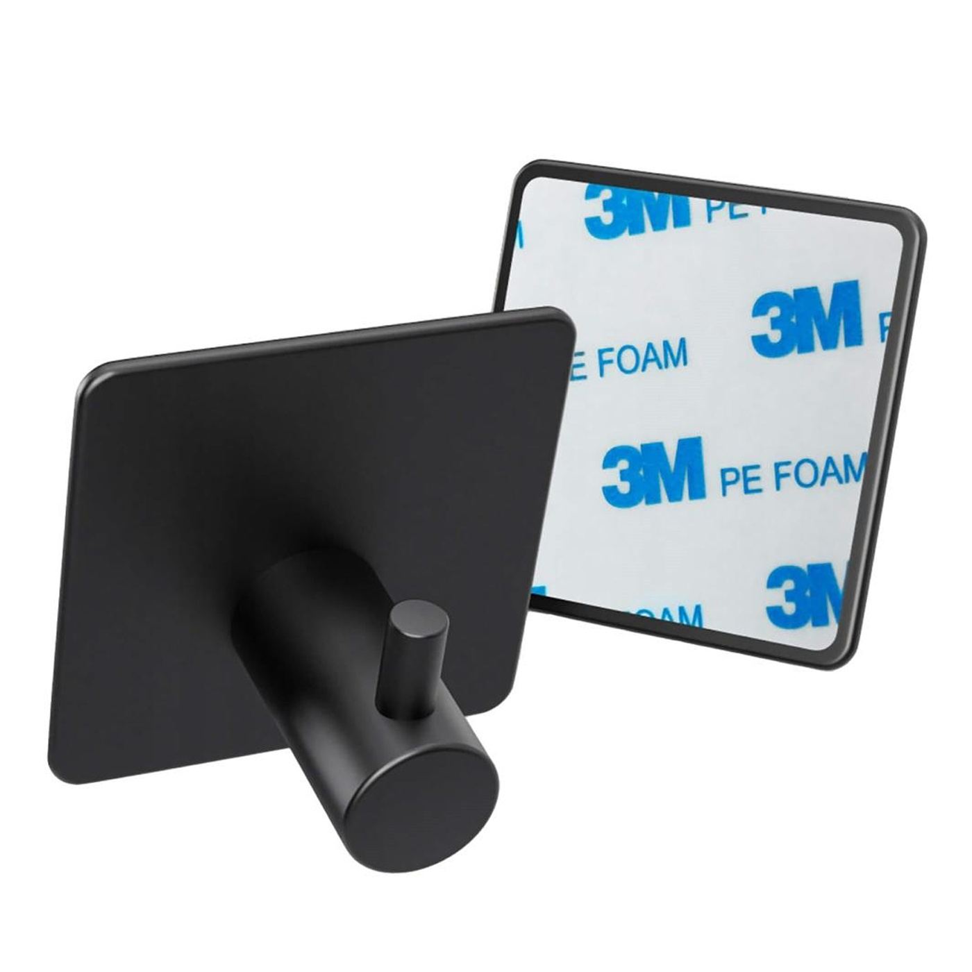 Set 4 agatatori baie tip cuier aluminiu fixare inclusa, design compact, finisaj mat, negru - 14