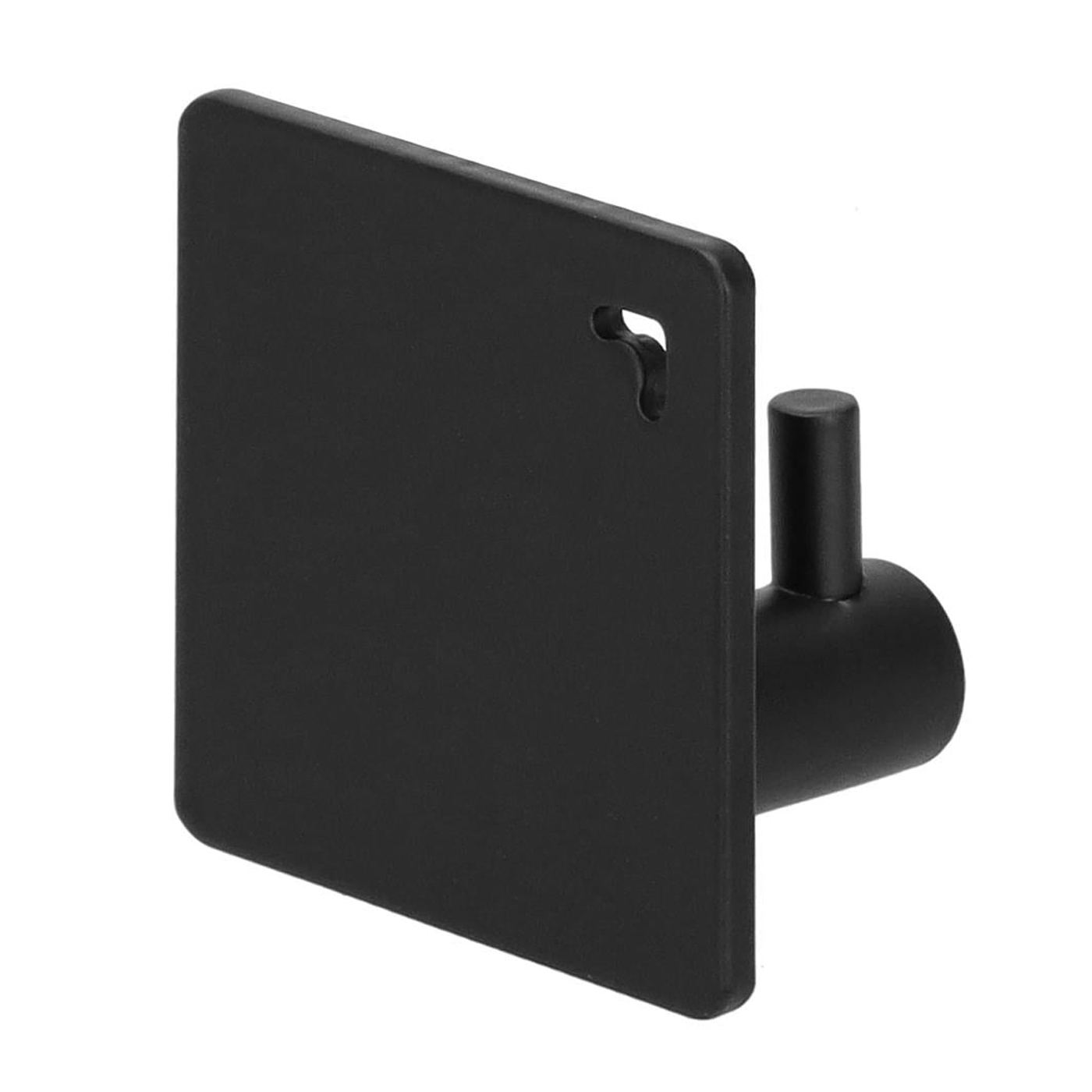 Set 4 agatatori baie tip cuier aluminiu fixare inclusa, design compact, finisaj mat, negru - 16