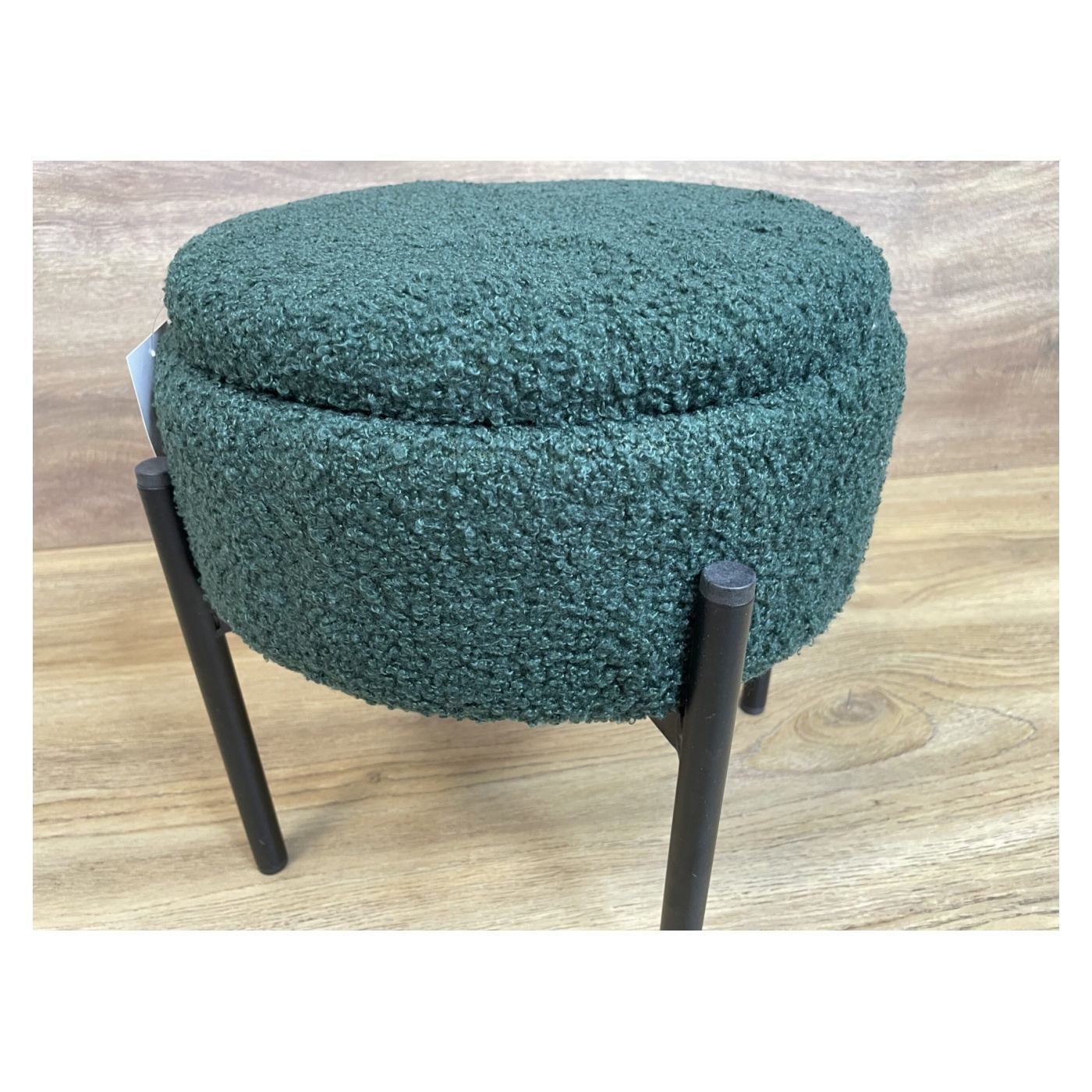 Детска кръгла табуретка, Максимално натоварване 50 кг, Компактна, 31x28 см, Весел дизайн, Зелена - 3