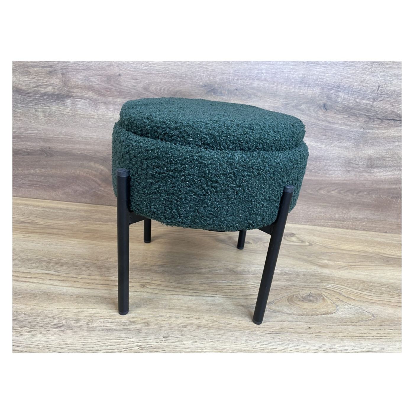 Детска кръгла табуретка, Максимално натоварване 50 кг, Компактна, 31x28 см, Весел дизайн, Зелена - 5