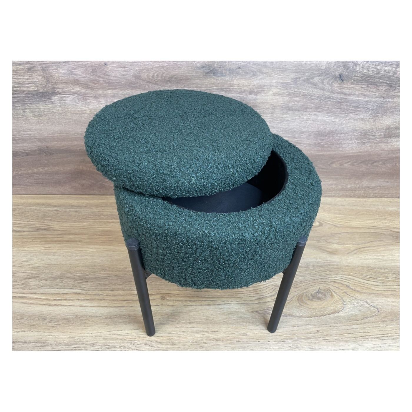 Детска кръгла табуретка, Максимално натоварване 50 кг, Компактна, 31x28 см, Весел дизайн, Зелена - 6