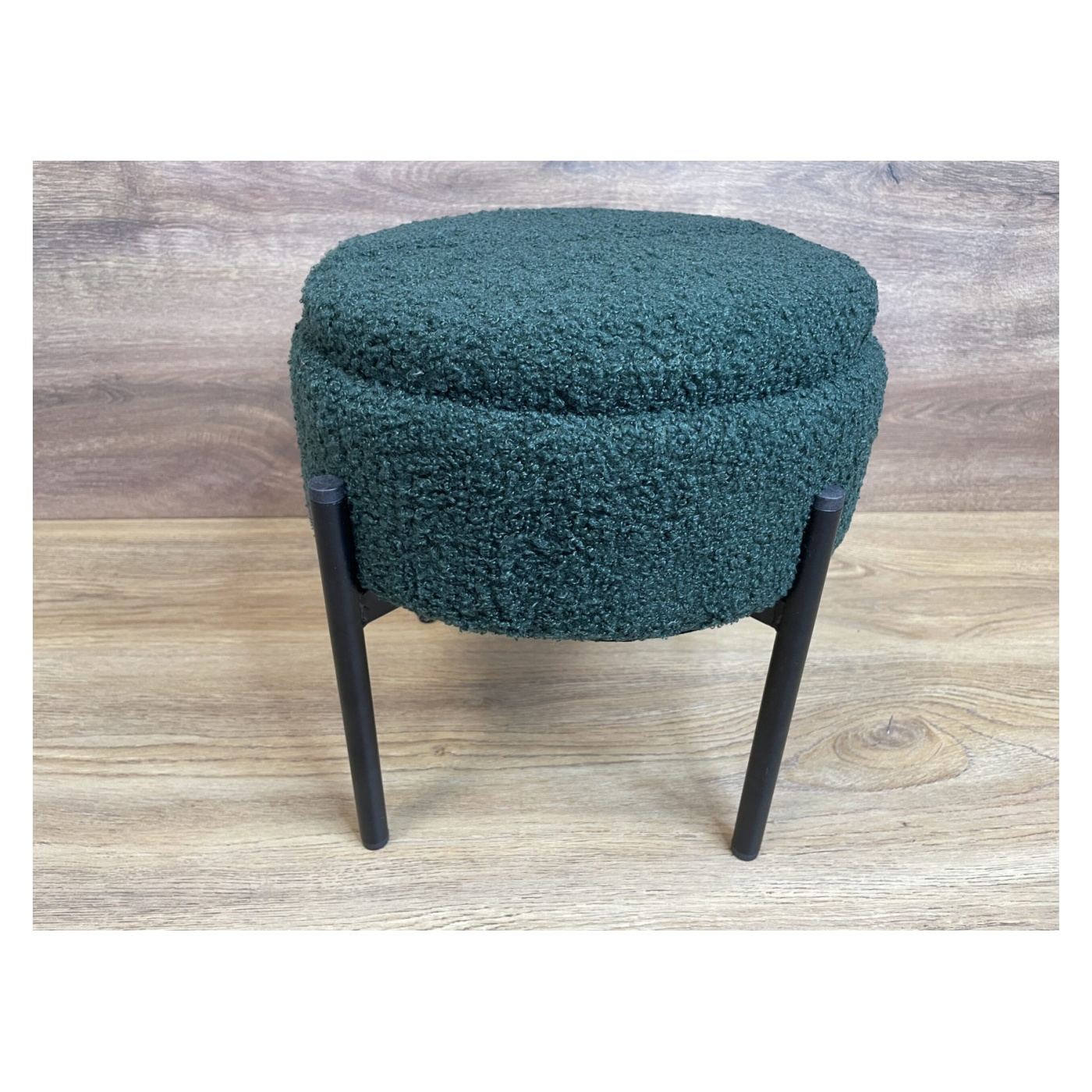 Детска кръгла табуретка, Максимално натоварване 50 кг, Компактна, 31x28 см, Весел дизайн, Зелена - 8