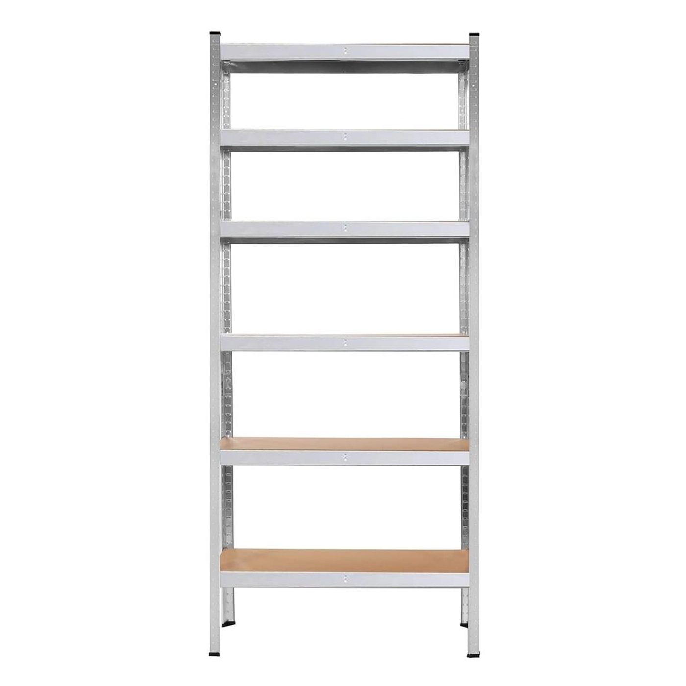 Метална етажерка с 6 рафта, алуминий MDF, 900 кг макс., 225x110x50 см, регулируема, сребриста - 5