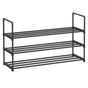 3-степенна етажерка за обувки, метална конструкция, за 12-15 чифта, 92x30x55см, черна thumbnail 1