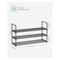 3-степенна етажерка за обувки, метална конструкция, за 12-15 чифта, 92x30x55см, черна thumbnail 3