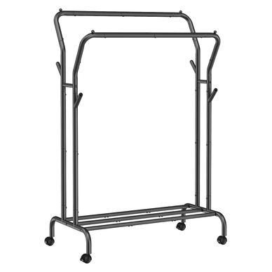 Suport haine roti polita sina dubla cadru metalic 100 kg, 53x104x155 cm, robust, negru