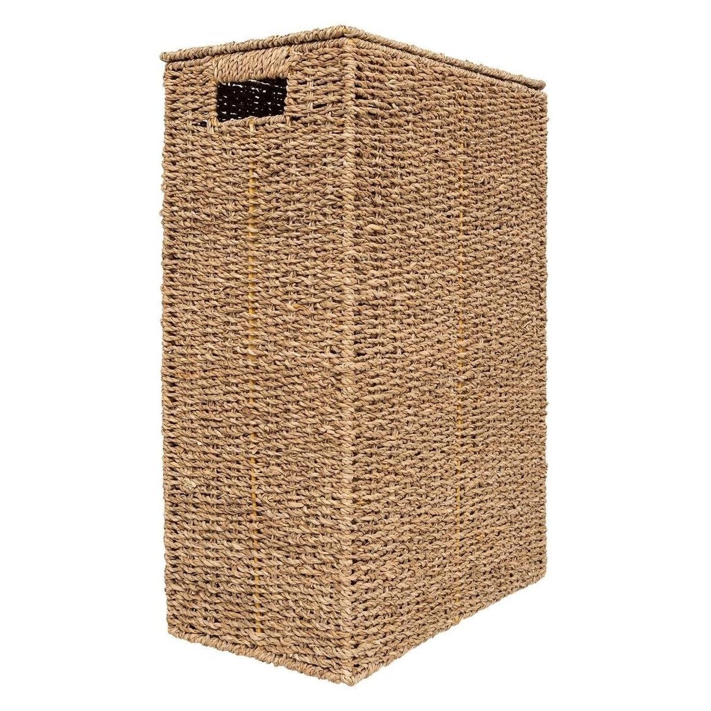 5Five Плетена кошница за пране от ракита, метална рамка, 40 литра, 37x22x55 см, кафяв - 3