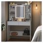 LED тоалетка с огледало, регулируема светлина, 2 чекмеджета, ПДЧ, 90x40x145 см, Модерен дизайн, Бяла thumbnail 1