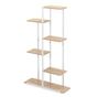 6-рафтова метална органайзер рафт от MDF, 60x20x113 см, Компактен дизайн, Бяло кафяво thumbnail 3