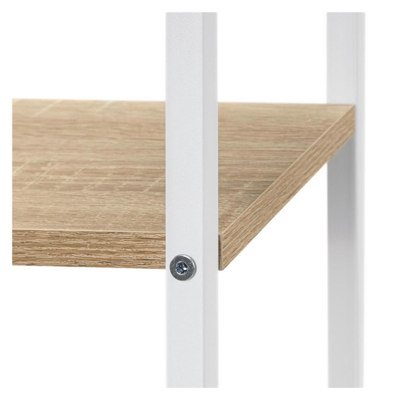 6-рафтова метална органайзер рафт от MDF, 60x20x113 см, Компактен дизайн, Бяло кафяво - 13