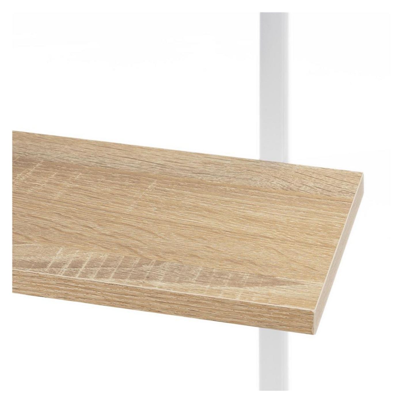 6-рафтова метална органайзер рафт от MDF, 60x20x113 см, Компактен дизайн, Бяло кафяво - 14