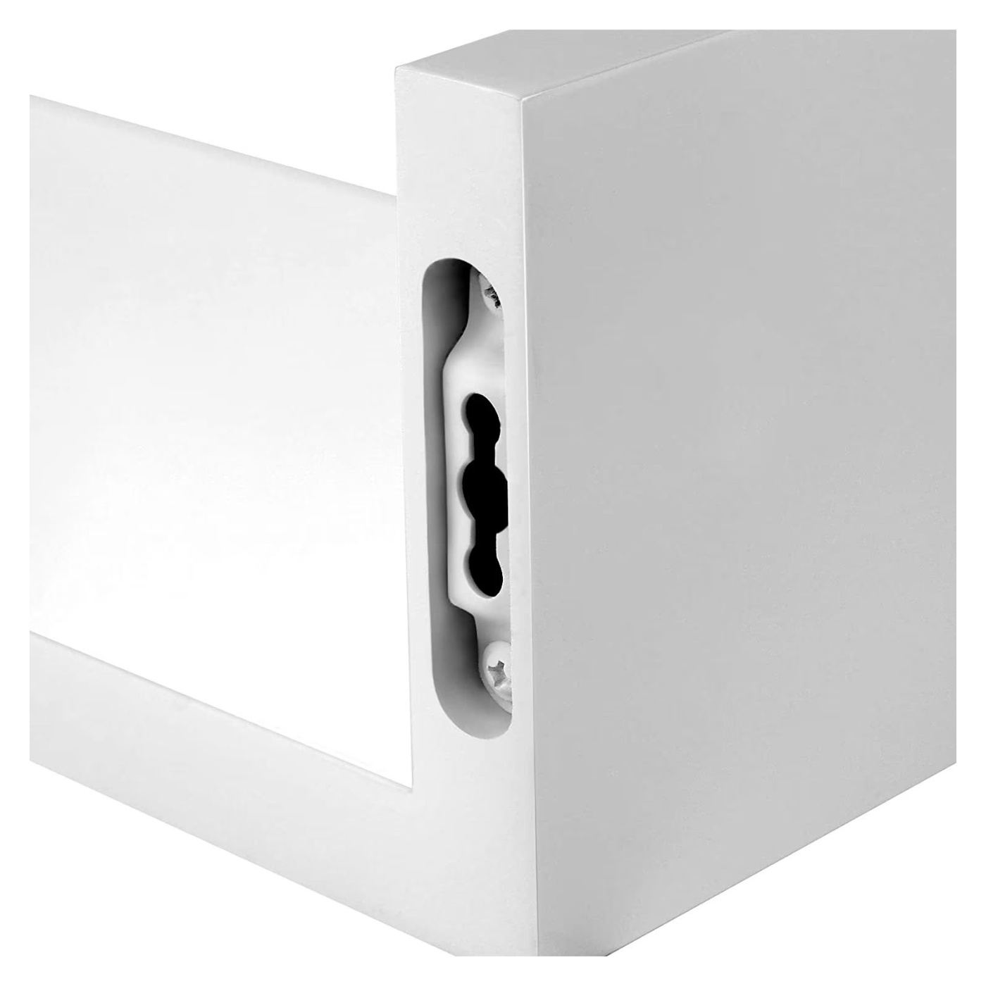 Комплект от 3 плаващи стенни рафта MDF 30 35 40 см, Двойно закрепване, Минималистичен дизайн, Бял - 5