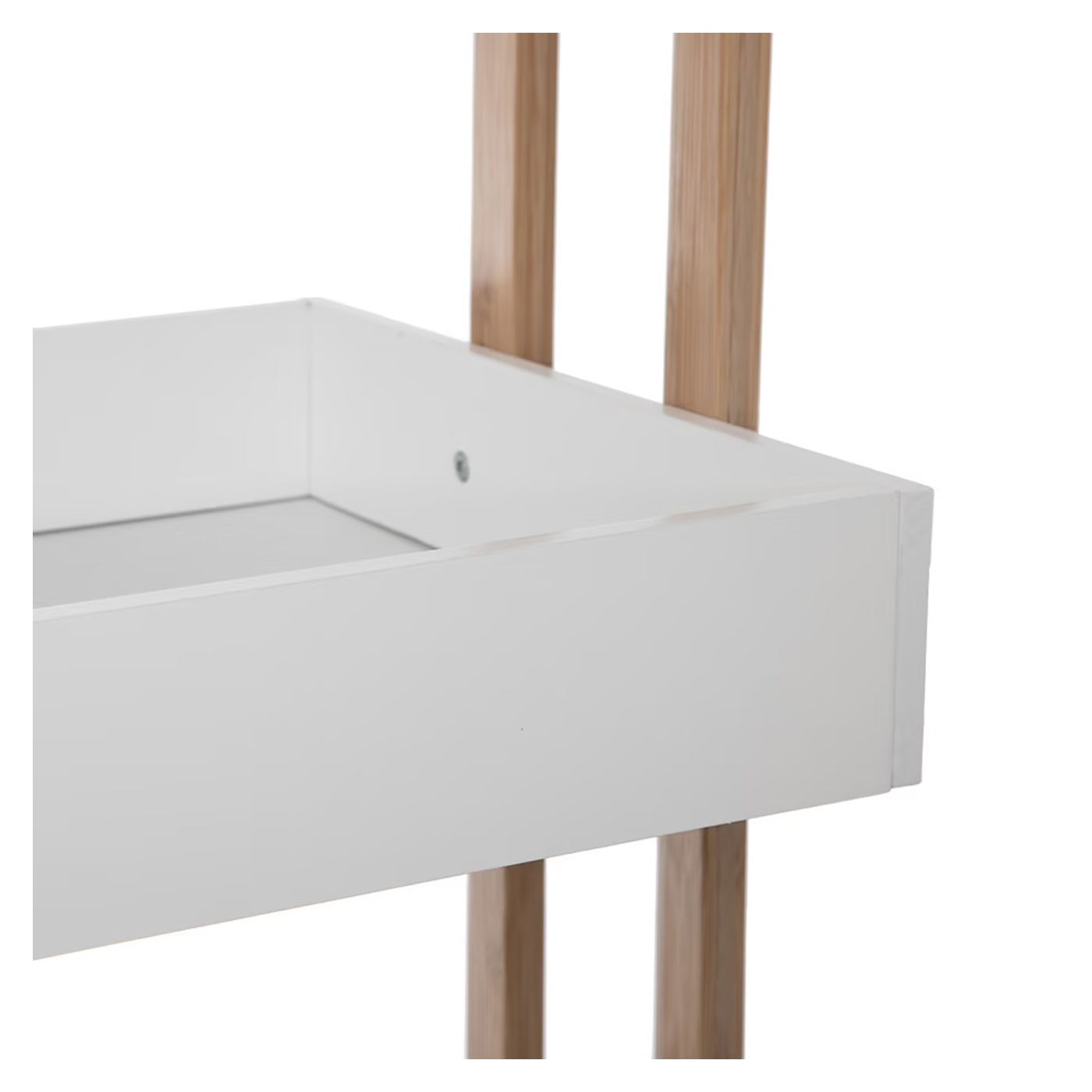 5Five Natureo 4-етажна подвижна етажерка, MDF и бамбук, 40x30x88 см, бяла - 2
