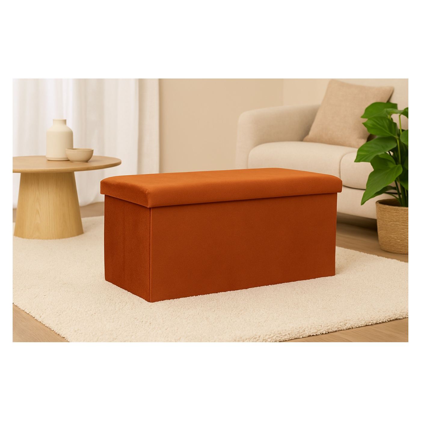 Atmosphera Сгъваем пуф за съхранение Lilou, 80л, 76x38x38 см, Кехлибар - 6