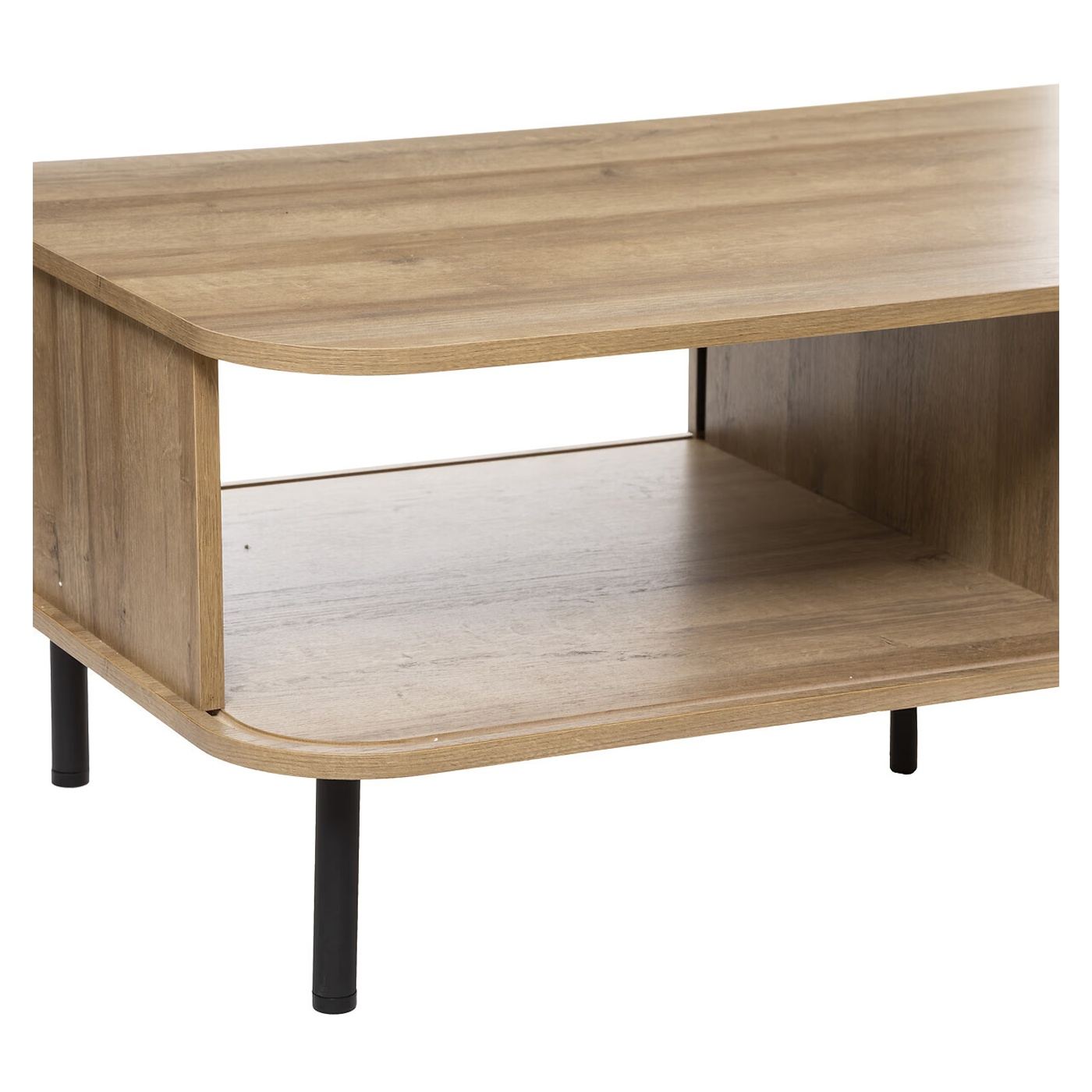 Atmosphera Colva Масичка за кафе, 2 плъзгащи се врати, MDF Стомана, 120x60x41 см, Скандинавски дизайн, Бежов - 4