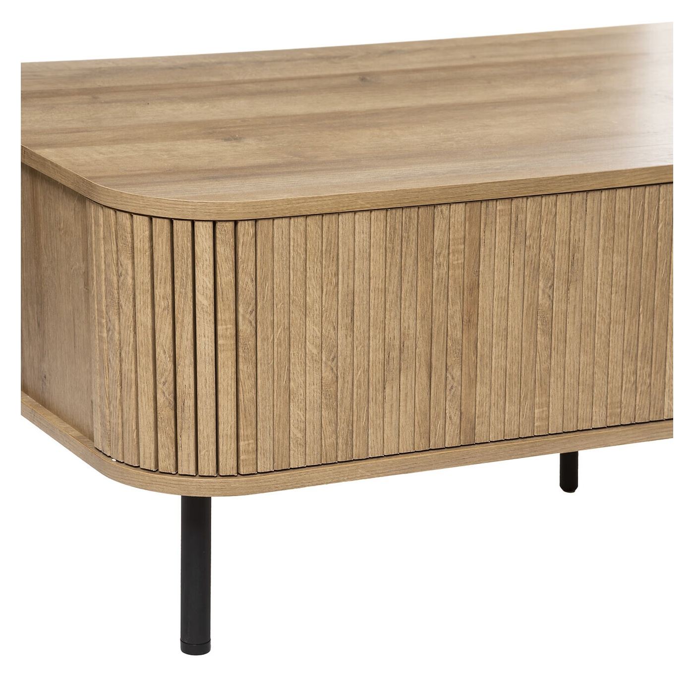 Atmosphera Colva Масичка за кафе, 2 плъзгащи се врати, MDF Стомана, 120x60x41 см, Скандинавски дизайн, Бежов - 9